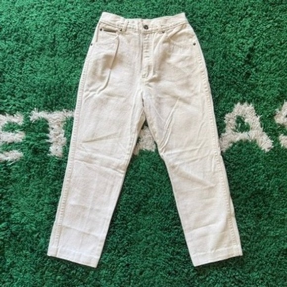Gloria Vanderbilt Denim - Gloria‎ Vanderbilt Jeans Cream High Rise Straight Leg Women Size 7 WT